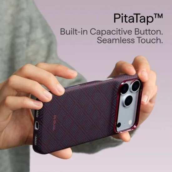 Pitaka (Argyle) Edge Case for iPhone 18 Pro Max - Blue’s Red
